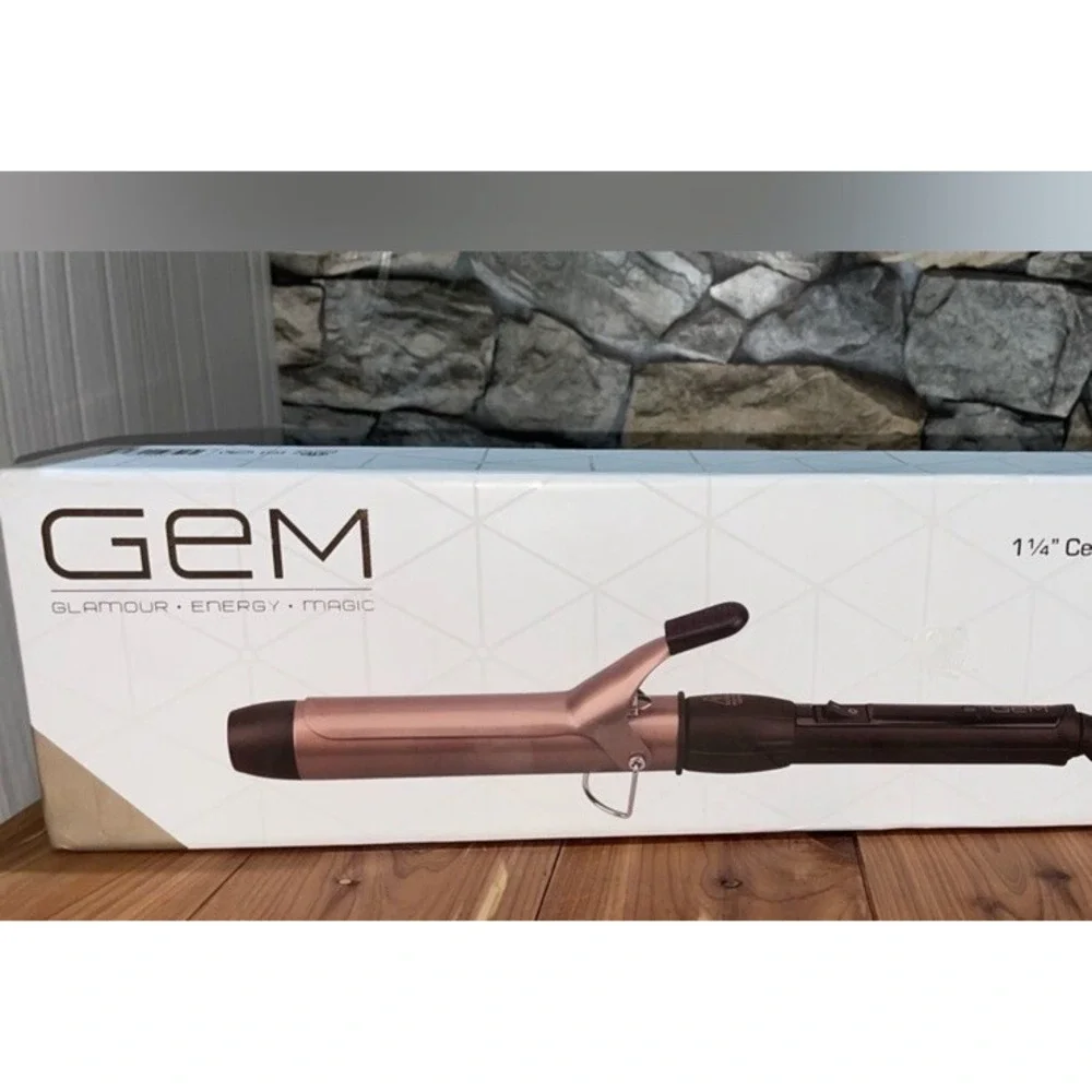 GEM CURL DESIGNER Ceramic Curling Iron -1 1/4 Barrel Rose Gold